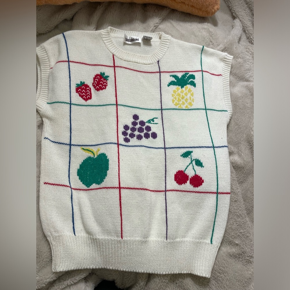 Vintage Fruit Crewneck Sweater Vest